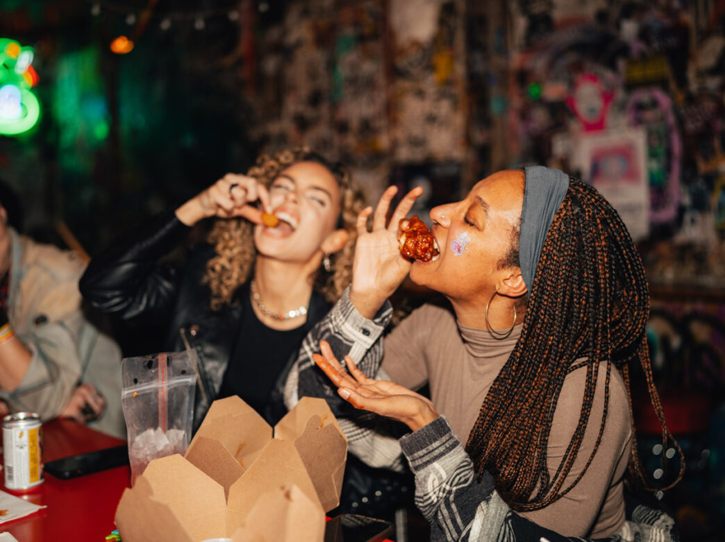 People eating at Tattooed Mom
