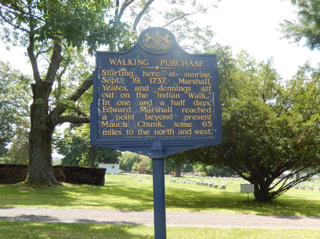 Walking purchase historical marker sign