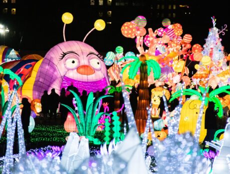 Brilliantly colored lights at the LuminoCity Holiday Lights Festival at the Greater Philadelphia Expo Center in Oaks, Pennsylvania.
