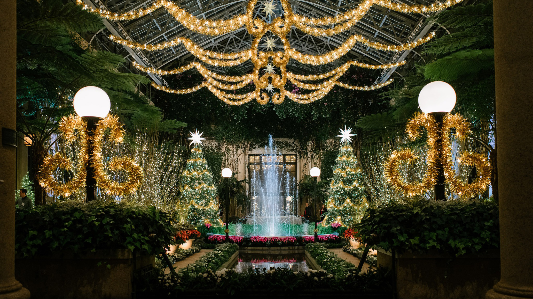 A decorated Conservatory at Longwood Gardens in Kennett Square