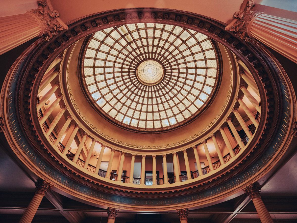Photo of the dome of the First Bank of the United States