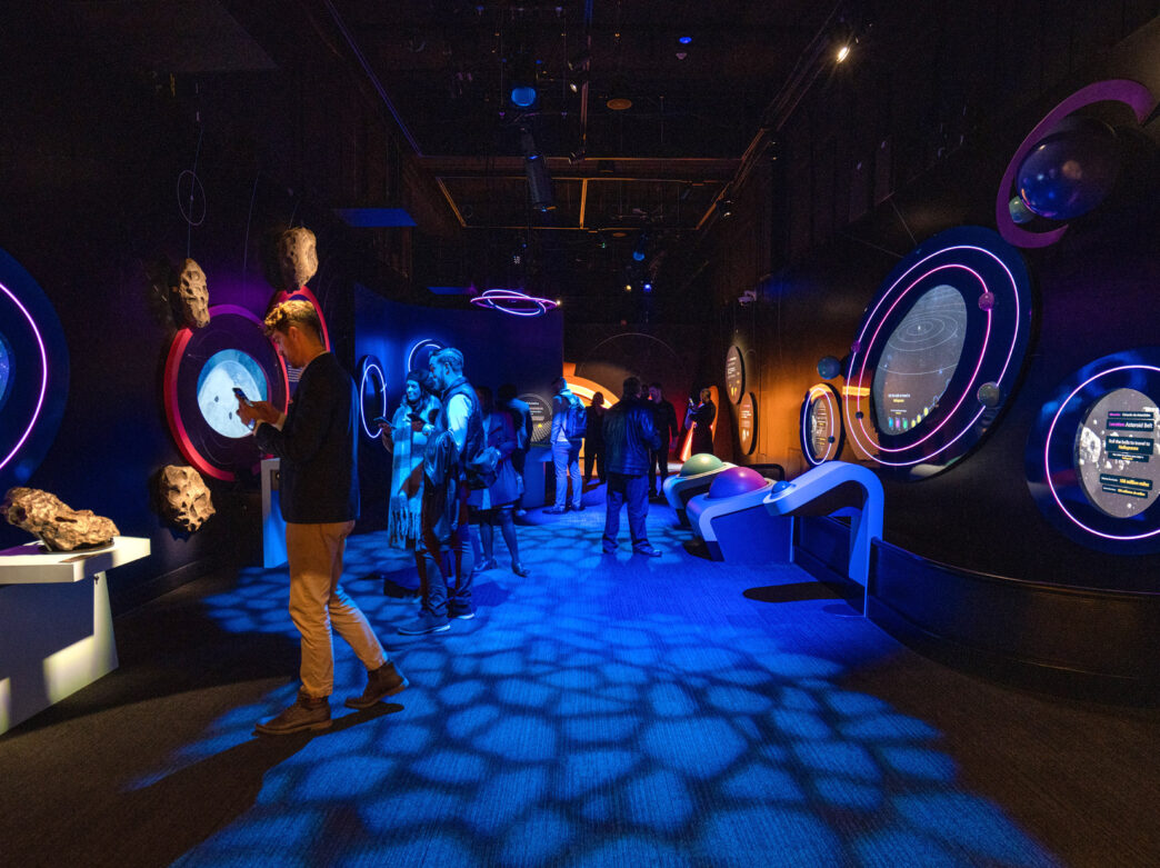 People exploring the lower level of Wondrous Space at The Franklin Institute