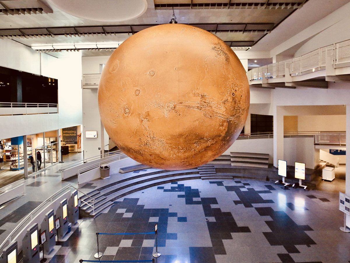 Mars by artist Luke Jerram at the Franklin Institute