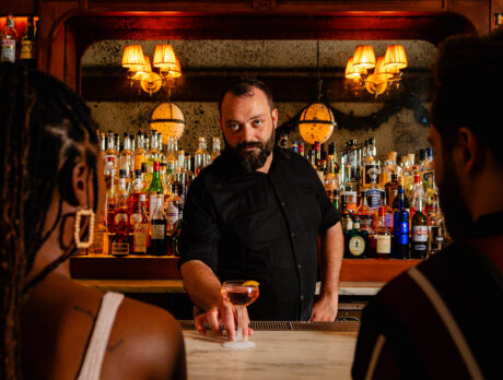 Couple and a bartender at Friday Saturday Sunday