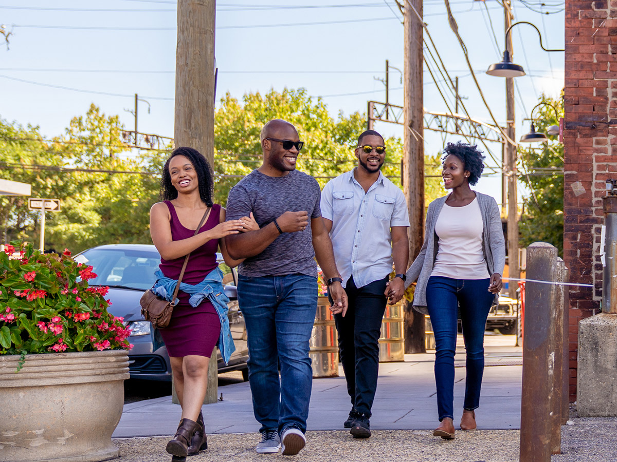 Couples walking together