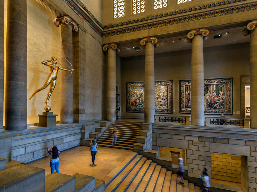 Staircase inside the Philadelphia Museum of Art
