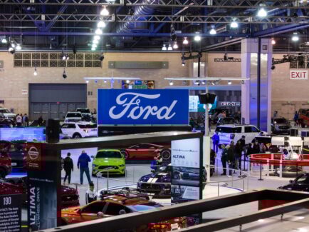 Cars on display at the Philadelphia Auto Show