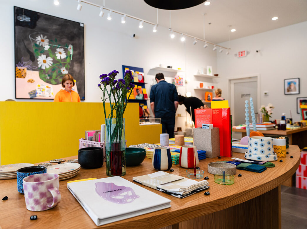 Customers shop at the colorful YOWIE Shop in Philadelphia.