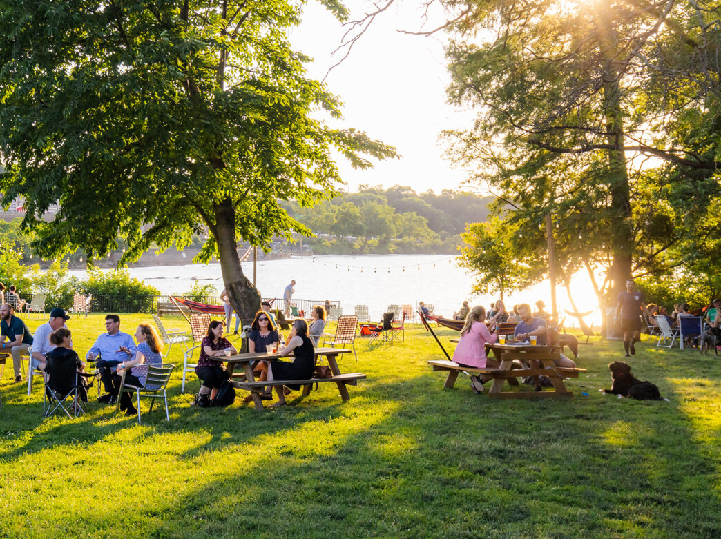Parks On Tap overlooking the Waterworks at the Azalea Garden