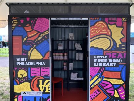 Visit Philadelphia's Little Freedom Library stand with books inside