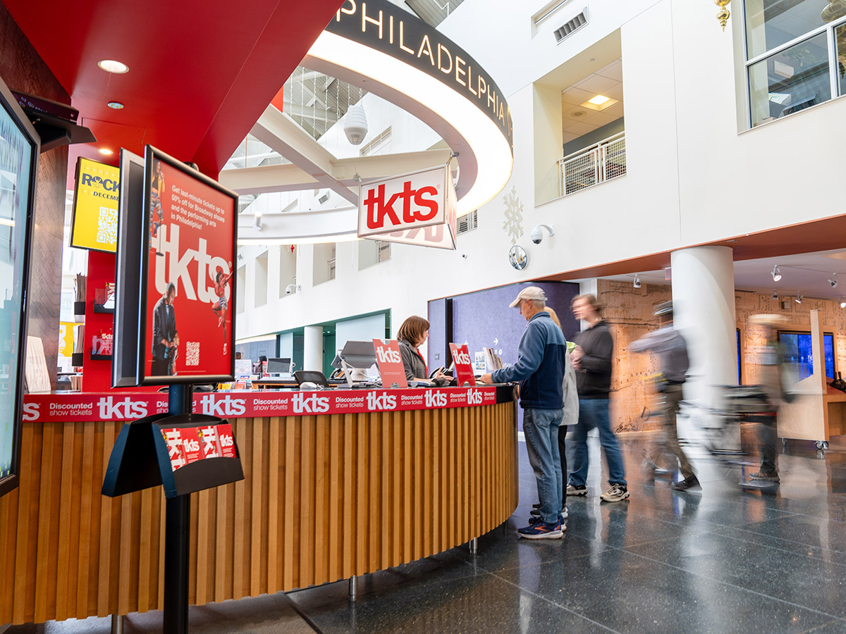 The TKTS booth inside the Independence Visitor Center in Philadelphia