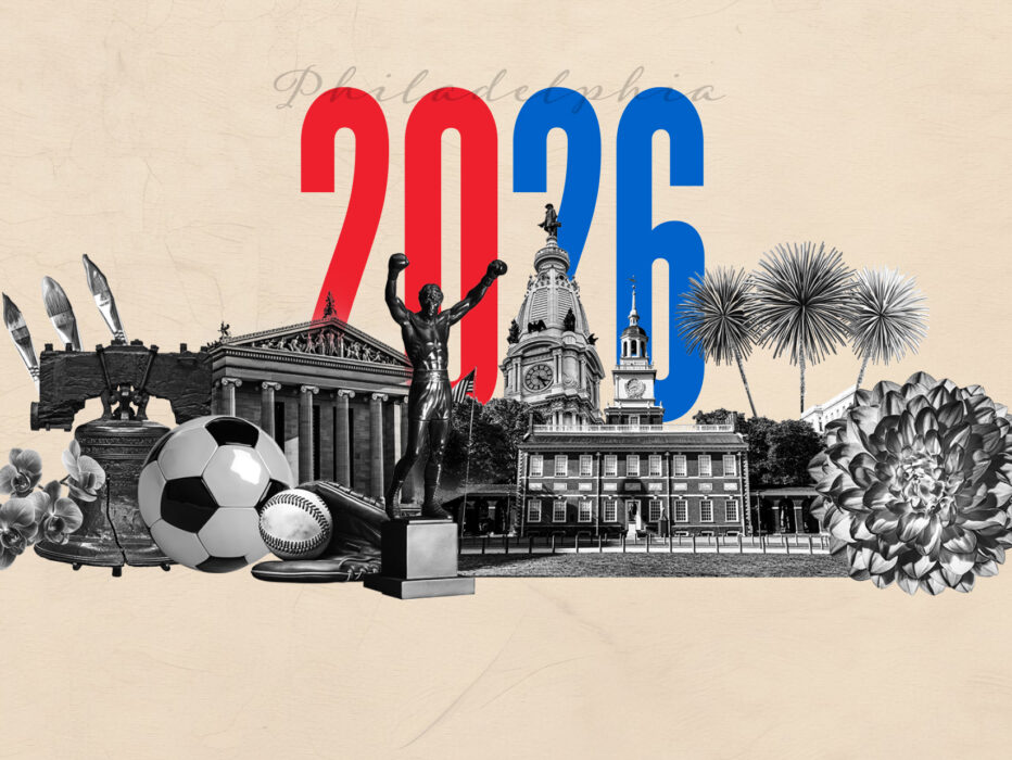 A graphic that says 2026 Philadelphia with images of Philadelphia landmarks
