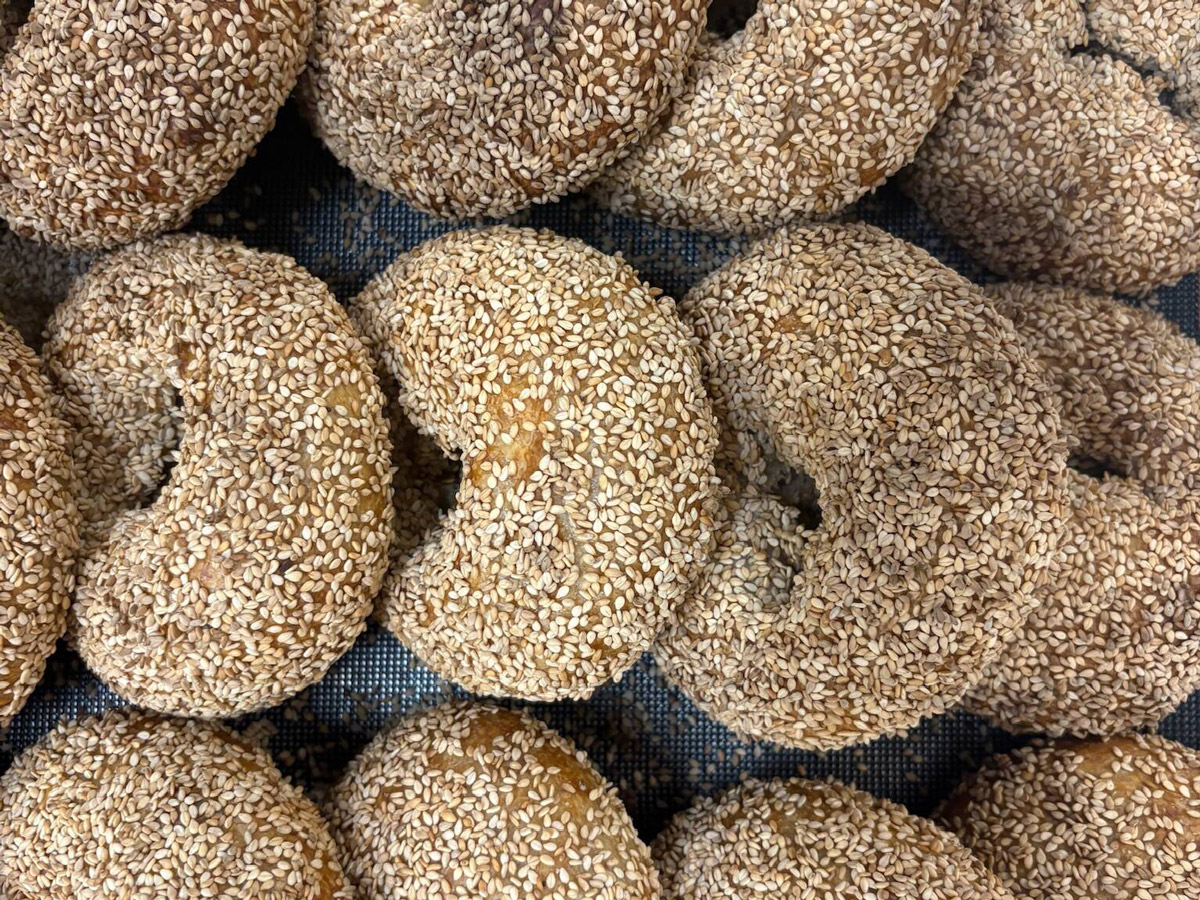 Sesame seed bagels from Downtime Bakery in Mt. Airy.