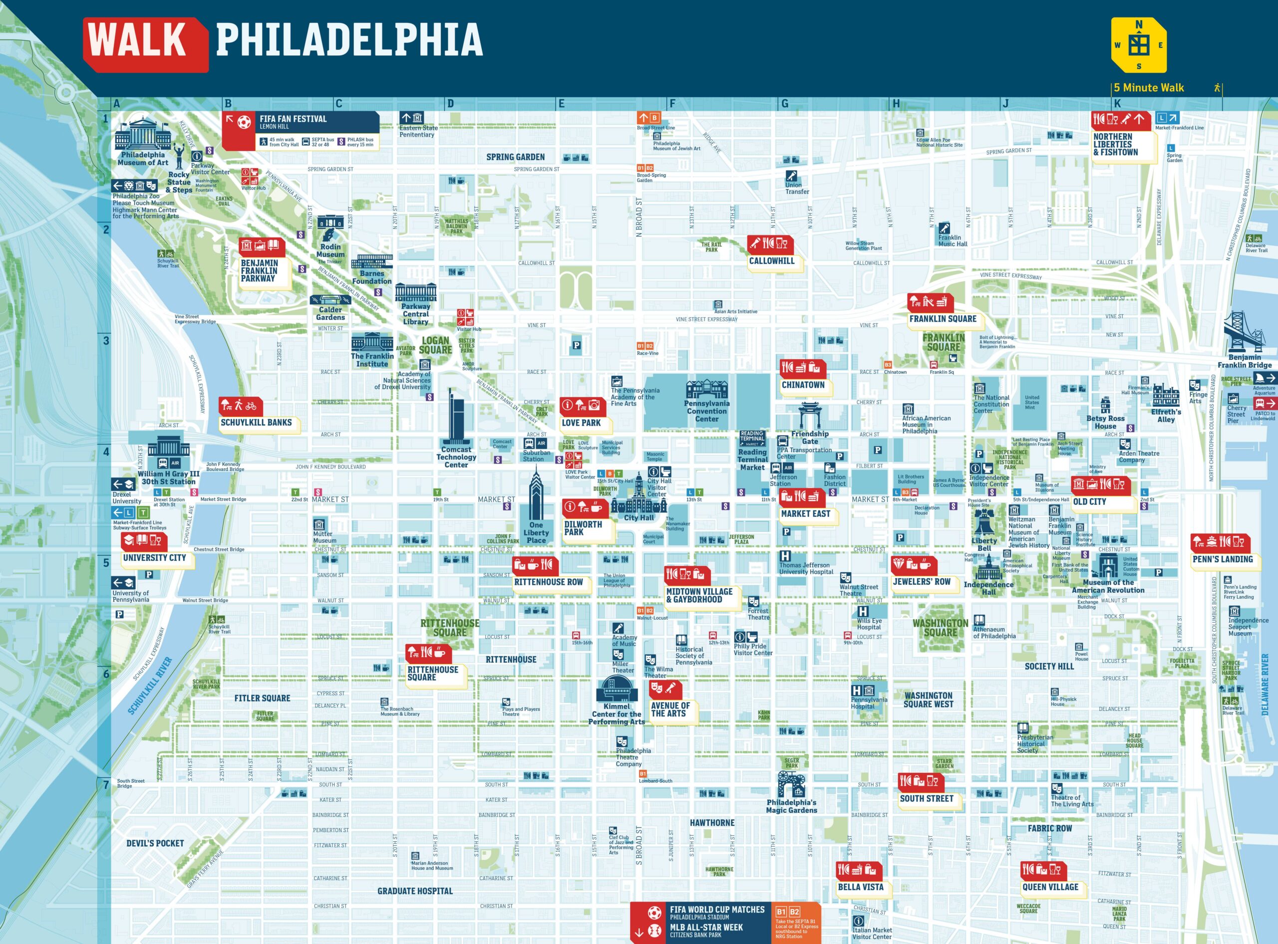 Philly carte pédestre