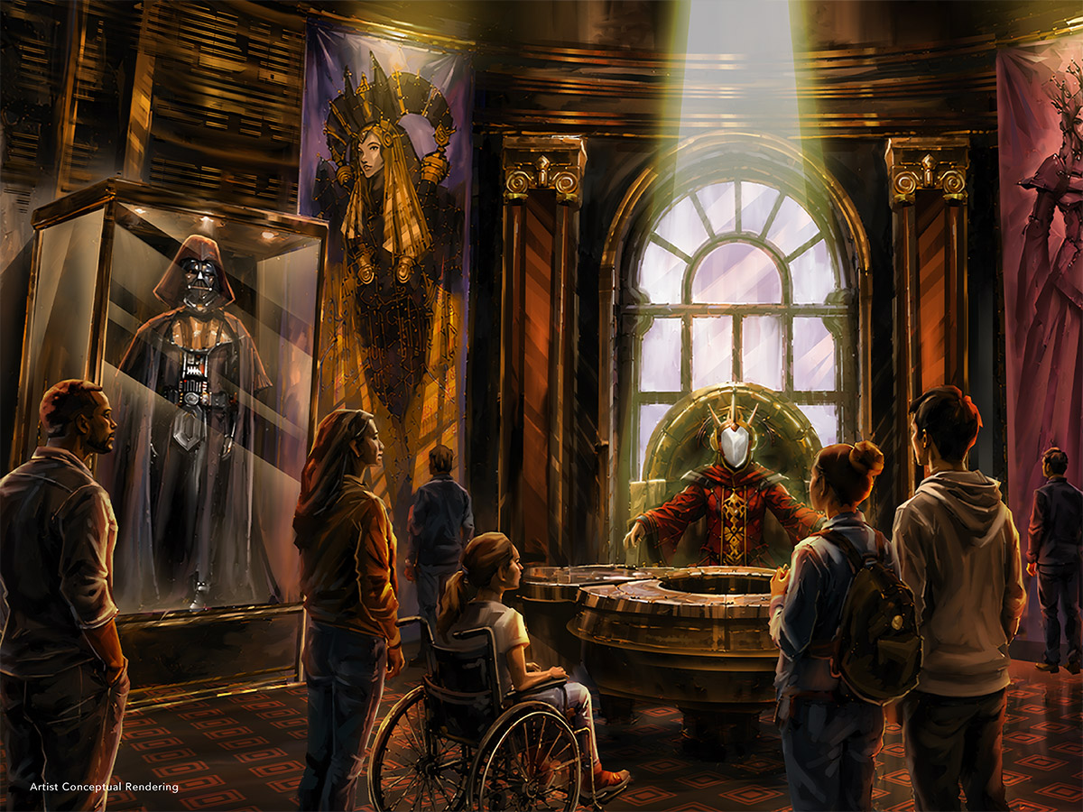 Queen Amidala's throne room comes to life in this conceptualized rendering of the new Star Wars exhibit.