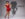A performer dressed as Betty Boop poses in a sparking red dress and heels beside a "Stage Door" sign, with her distinctive silhouette cast on the wall behind her.